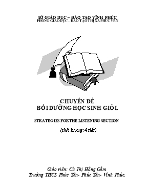 Chuyên đề Bồi dưỡng học sinh giỏi Tiếng Anh Lớp 9 - Cù Thị Hồng Gấm